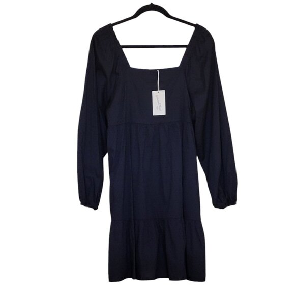 Universal Thread Ebony Smocked Tiered Mini Dress Balloon Sleeves Sz Large NEW - Picture 9 of 15